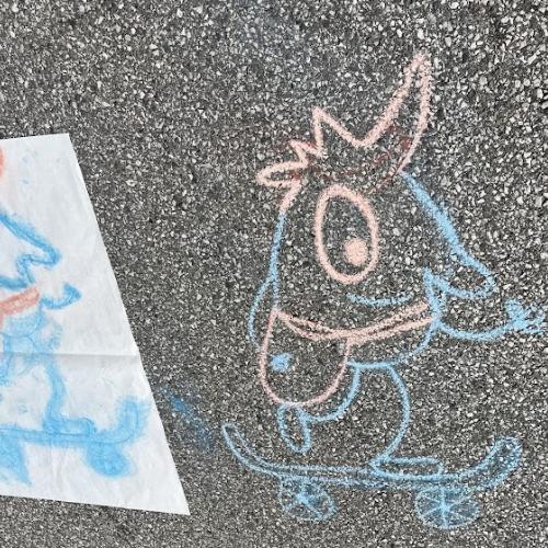 Klasse 2B_Vorbereitung für die Straßenmalaktion