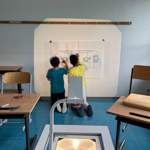 Klasse 2B_Vorbereitung für die Straßenmalaktion