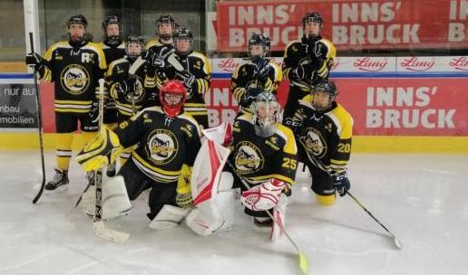 Turniermannschaft der NMS Zirl im Eishockey-Bewerb der 3.Tiroler Schulwinterspiele