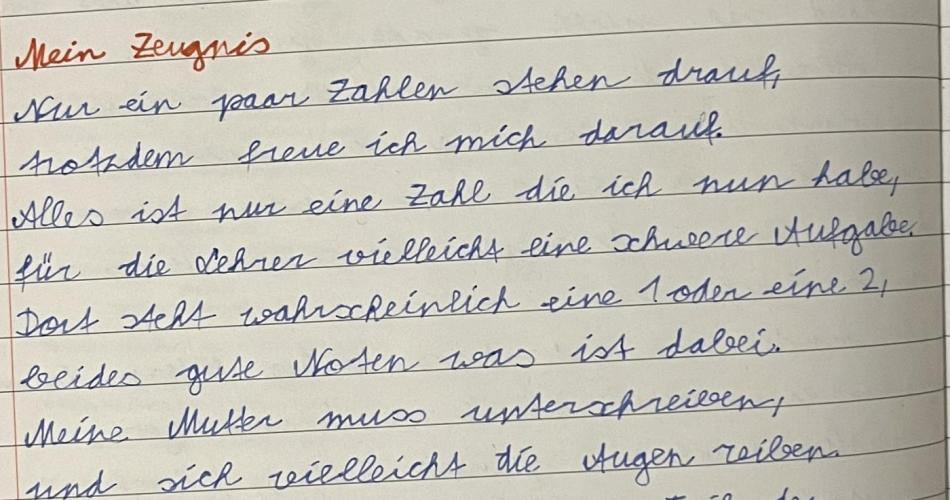 Mein Zeugnis Matteo
