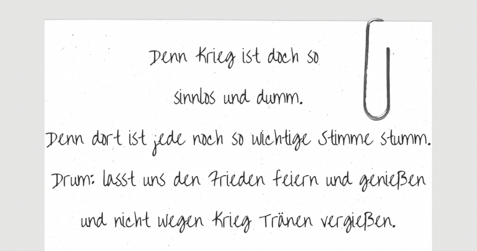 Friedensgedicht Leonhard
